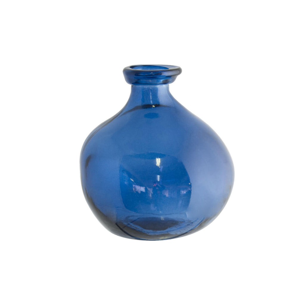 Navy glass decorative vase