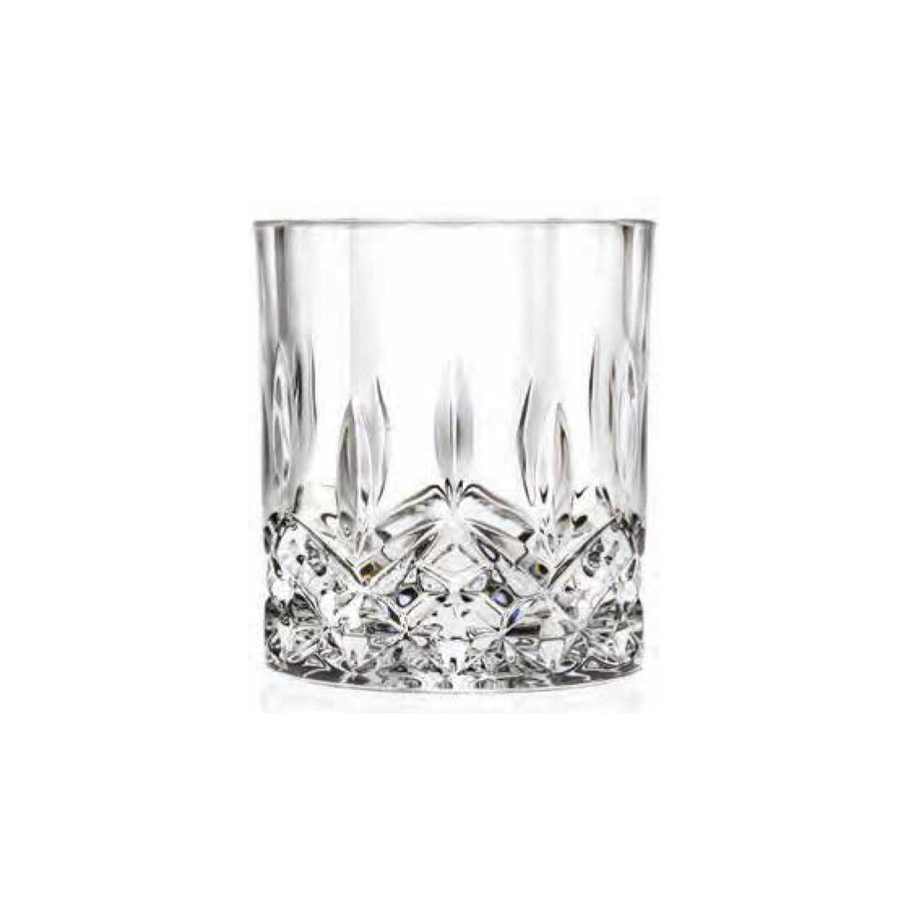 Decorative crystal glass whiskey tumbler