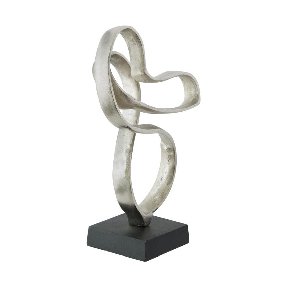 Silver ribbon decorative sculpture