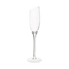 Slanted glass champagne flute