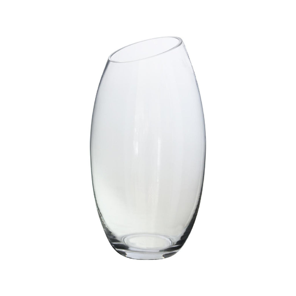 Slanted top classic glass vase