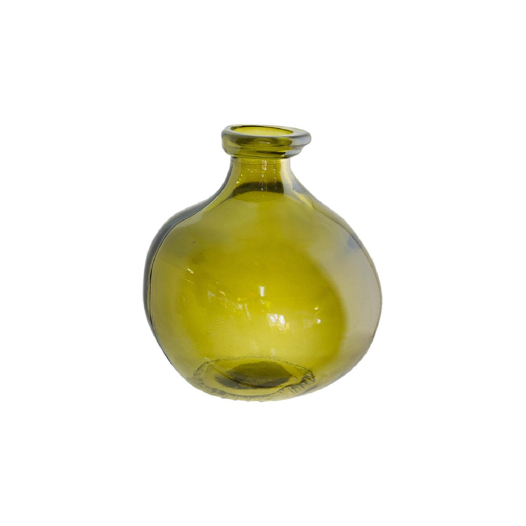 Olive green decorative glass vase