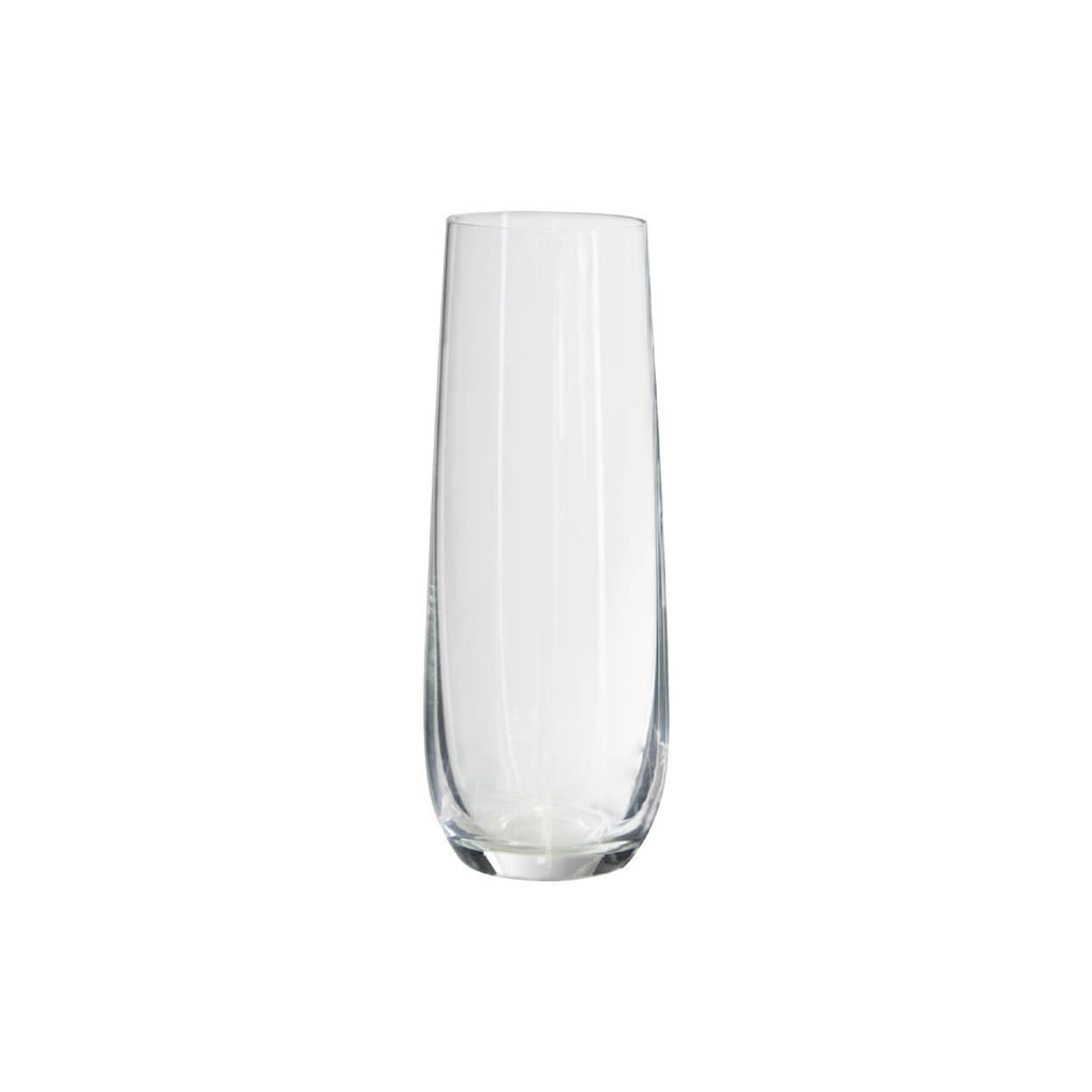 Stemless glass champagne flute