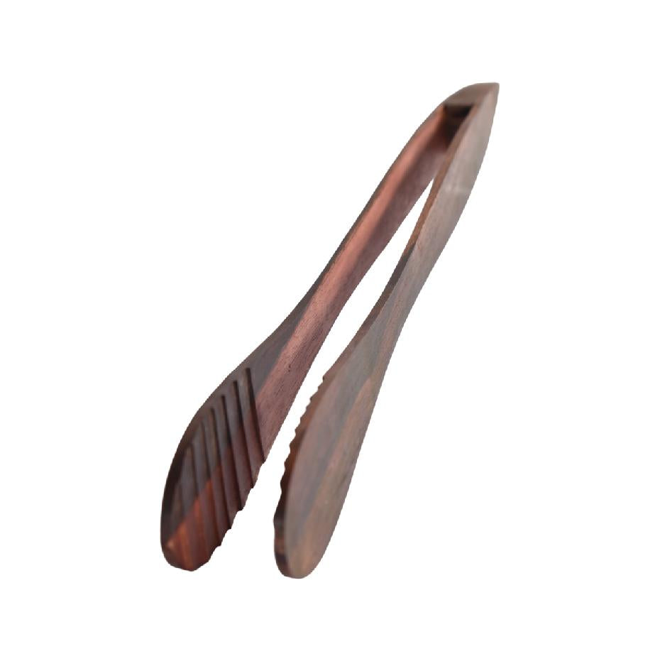 Teak wooden serving tongs