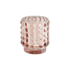 Textured ribbed glass pink decorative votive