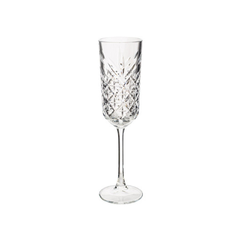 Decorative glass champagne flute 