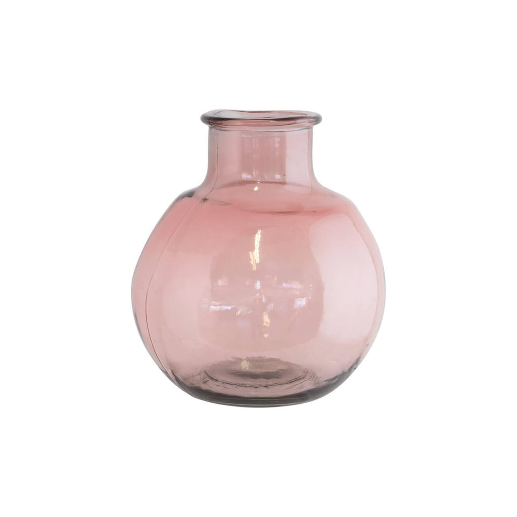 Translucent ruby glass vase