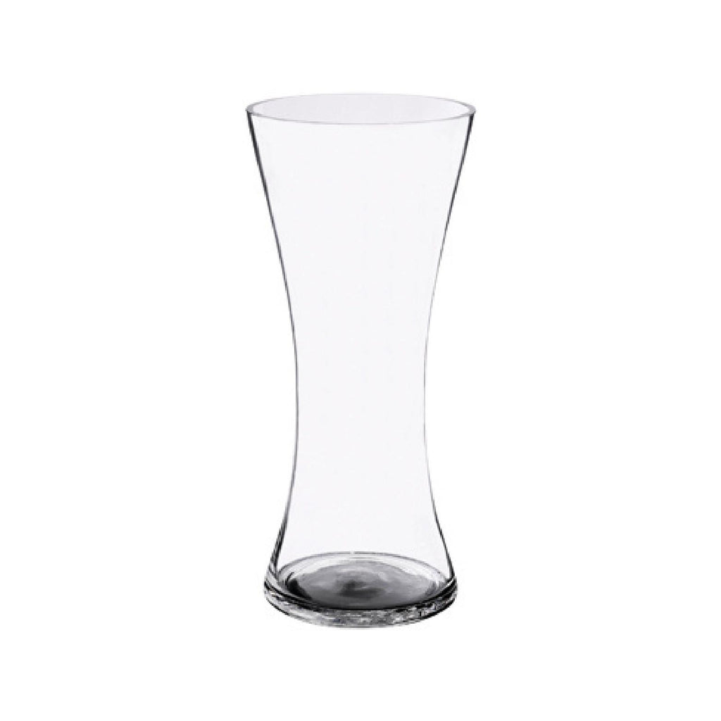 Clear tapered glass vase