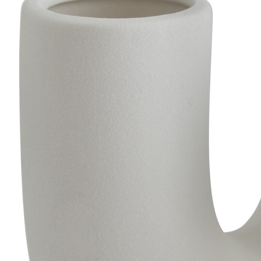 White twisted ceramic vase